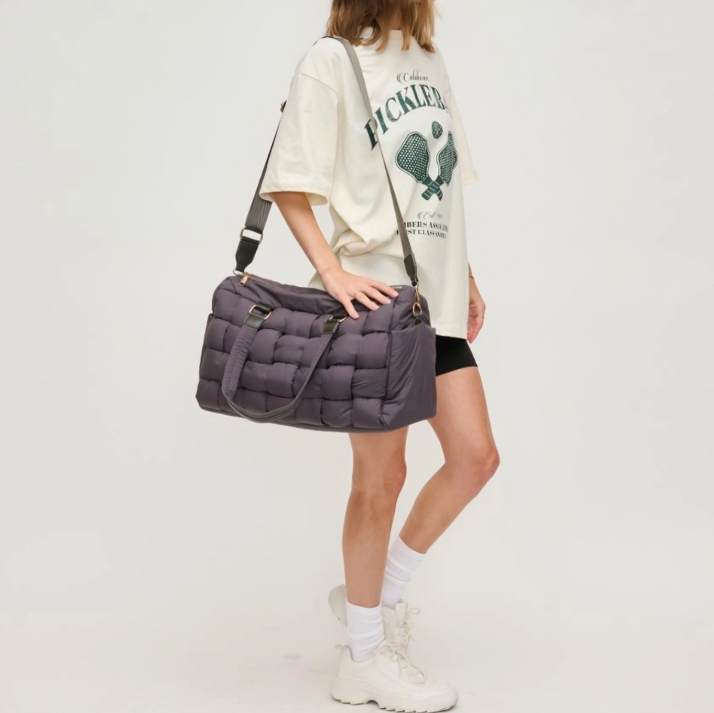 #62184 MOST FABULOUS CHIC BOHO GETAWAY WOVEN NYLON DUFFLE BAG - Picture 3 of 8